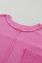 Bright Pink Oversized Mineral Wash Top - Fashionfitz