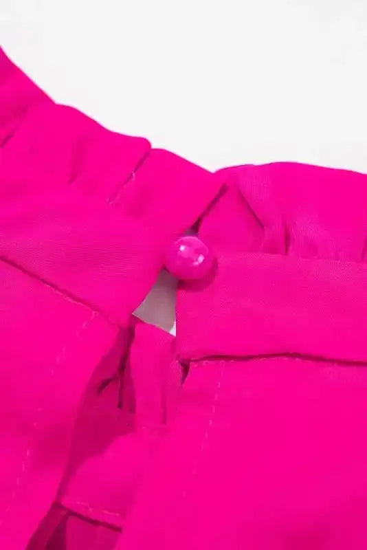 Bright Pink Pleated Sleeveless Top - Fashionfitz