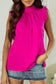 Bright pink pleated sleeveless top - tops/tank tops