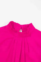 Bright Pink Pleated Sleeveless Top - Fashionfitz