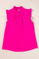 Bright pink pleated sleeveless top - tops/tank tops