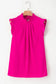 Bright pink pleated sleeveless top - tops/tank tops