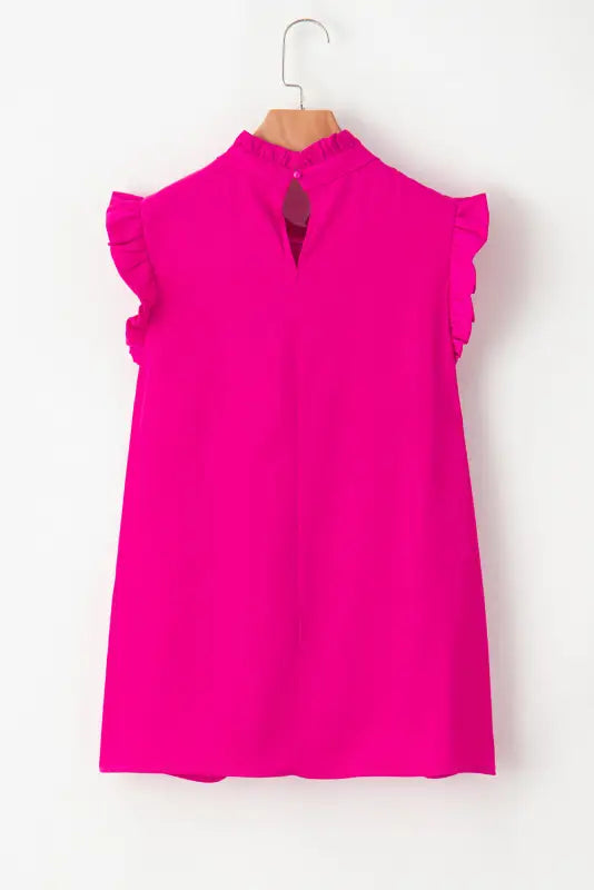 Bright pink pleated sleeveless top - tops/tank tops