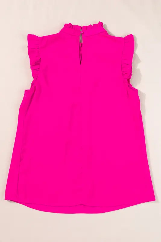 Bright pink pleated sleeveless top - tops/tank tops