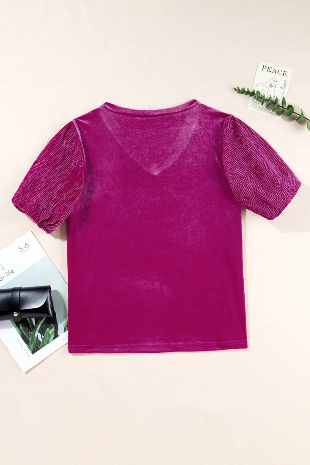 Bright pink pleated velvet top - tops/blouses & shirts