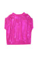 Bright pink ruched sleeves knotted backless blouse - tops