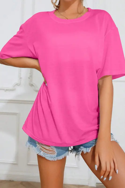 Bright pink sunshine on my mind graphic tee - tops