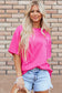 Bright pink sunshine on my mind graphic tee - tops