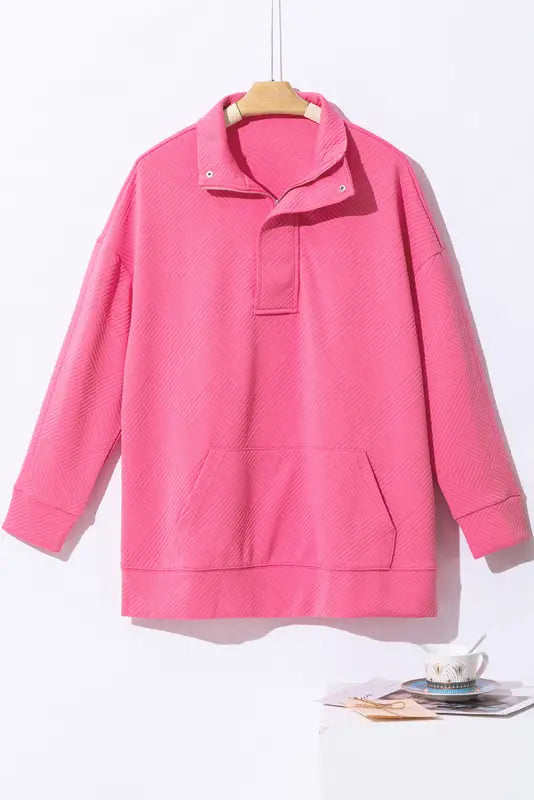 Bright pink textured duster sweatshirt - sweatshits & hoodies