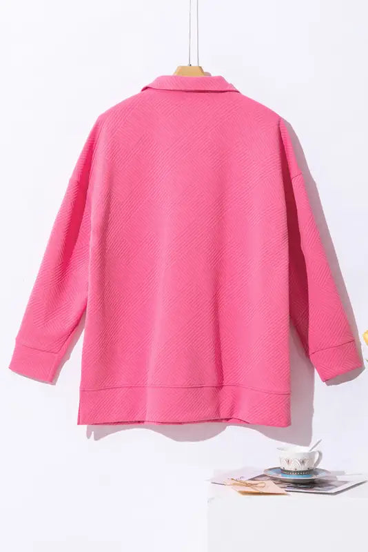 Bright pink textured duster sweatshirt - sweatshits & hoodies