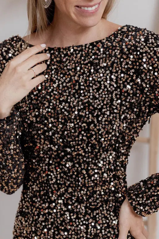 Bronze sequin cocktail dress | party dresses | fashionfitz