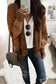 Brown chunky waffle knit oversized collar cardigan - cardigans