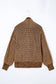 Brown chunky waffle knit oversized collar cardigan - cardigans