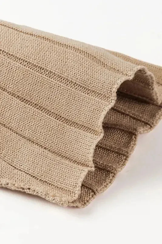 Brown Exposed Seam Ribbed Knit Dolman Top - Fashionfitz