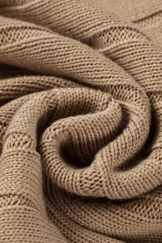 Brown Exposed Seam Ribbed Knit Dolman Top - Fashionfitz