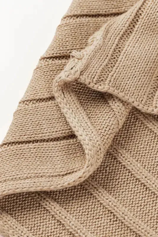 Brown Exposed Seam Ribbed Knit Dolman Top - Fashionfitz