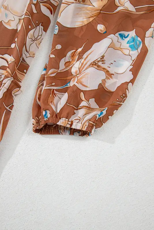 Brown floral maxi dress