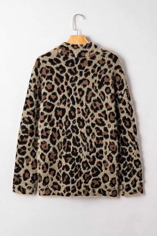 Brown leopard cardigan - open | versatile