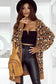 Brown leopard print fur cardigan - sweaters & cardigans