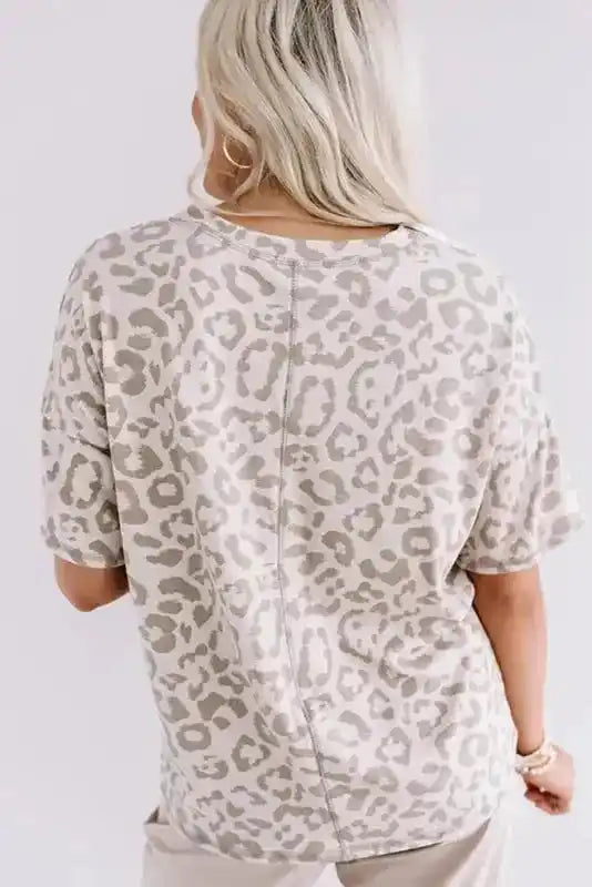 Brown Leopard T-Shirt - V-Neck Plus Size - Fashionfitz