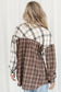 Brown mixed plaid soft oversized shirt - tops