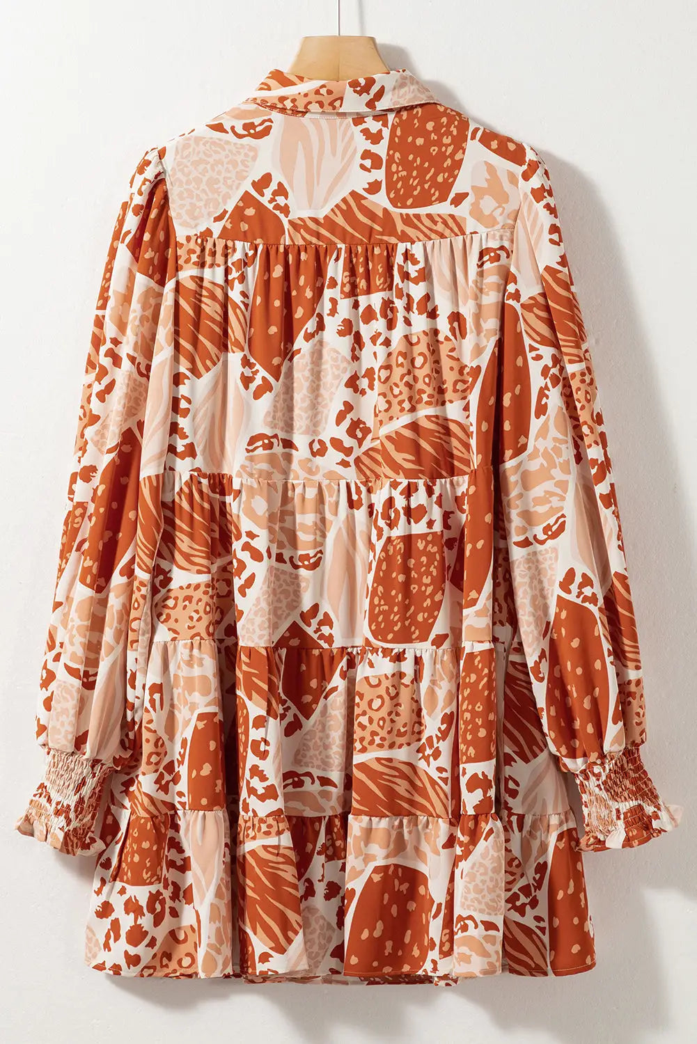 Brown multi pattern swing dress - dresses