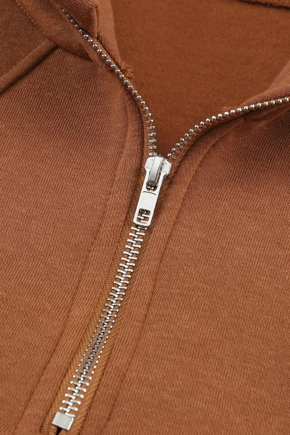 Brown quarter zip kangaroo pocket hoodie - sweatshirts & hoodies