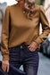 Brown quilted puff sleeve sweatshirt - sweatshirts