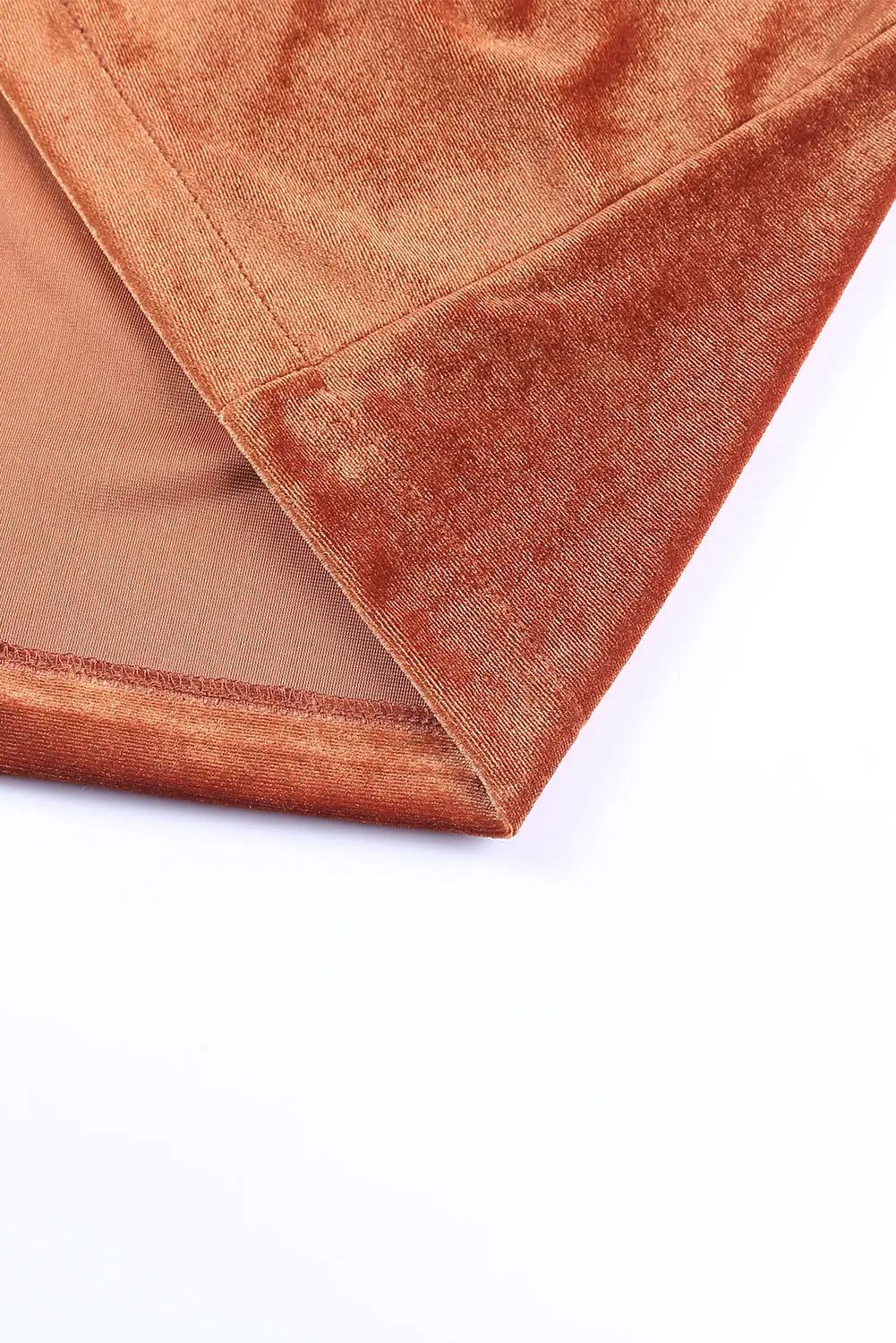 Brown retro velvet long sleeve pocket coat - outerwear