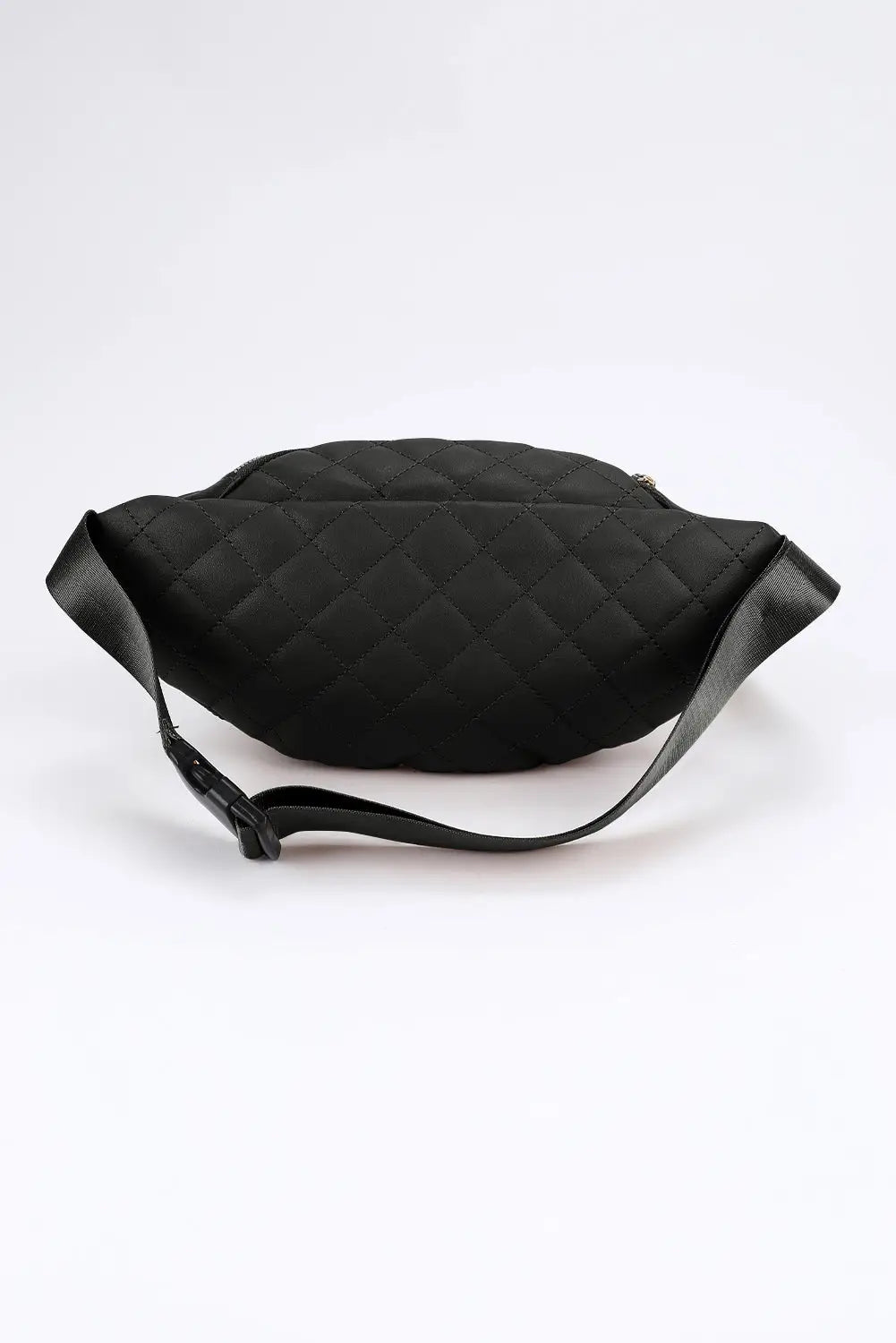 Brown rhombus pattern simple waist bag - black / one size / pu - shoes & bags