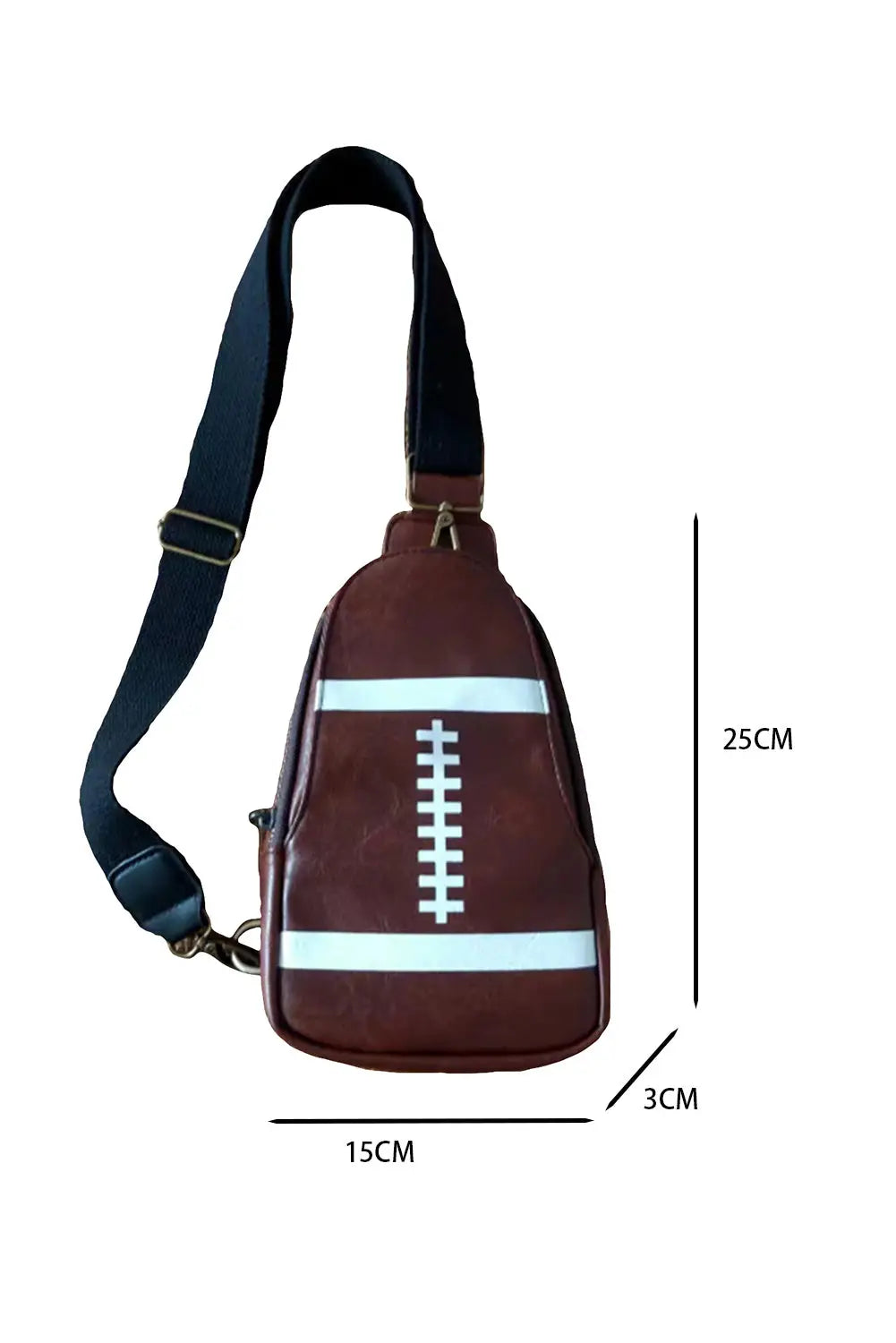 Brown rugby pu mini crossbody bag - one size / 100% pu - bags