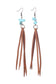 Brown turquoise tassel drop earrings - accessories