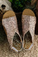 Brown Vintage Floral Leather Rivet Hollowed Platform Sandals - Fashionfitz