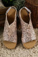 Brown Vintage Floral Leather Rivet Hollowed Platform Sandals - Fashionfitz