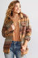 Brown western print fleece shacket - shackets