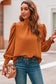 Bubble sleeve mock neck chiffon blouse - blouses