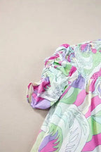 Bubble Sleeve Smock Blouse - Fashionfitz