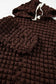 Bubble textured waffle hoodie - dark brown - hoodies