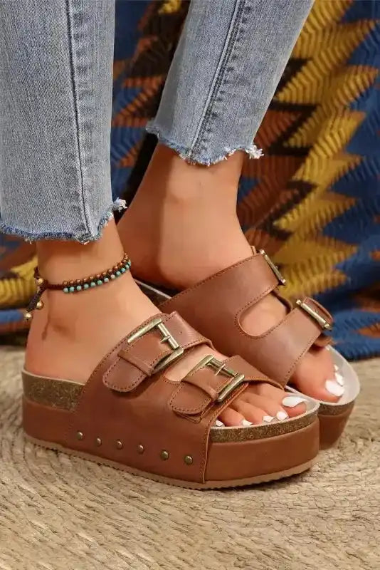 Buckle Bebop Slides - Fashionfitz