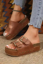 Buckle Bebop Slides - Fashionfitz