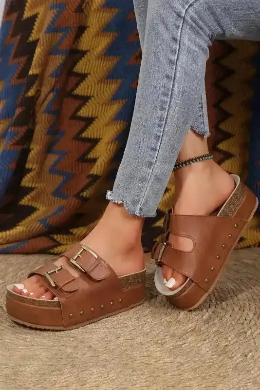 Buckle Bebop Slides - Fashionfitz