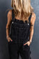 Black adjustable buckle straps denim overalls - bottoms/jumpsuits & rompers