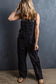 Black adjustable buckle straps denim overalls - bottoms/jumpsuits & rompers