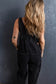 Black adjustable buckle straps denim overalls - bottoms/jumpsuits & rompers