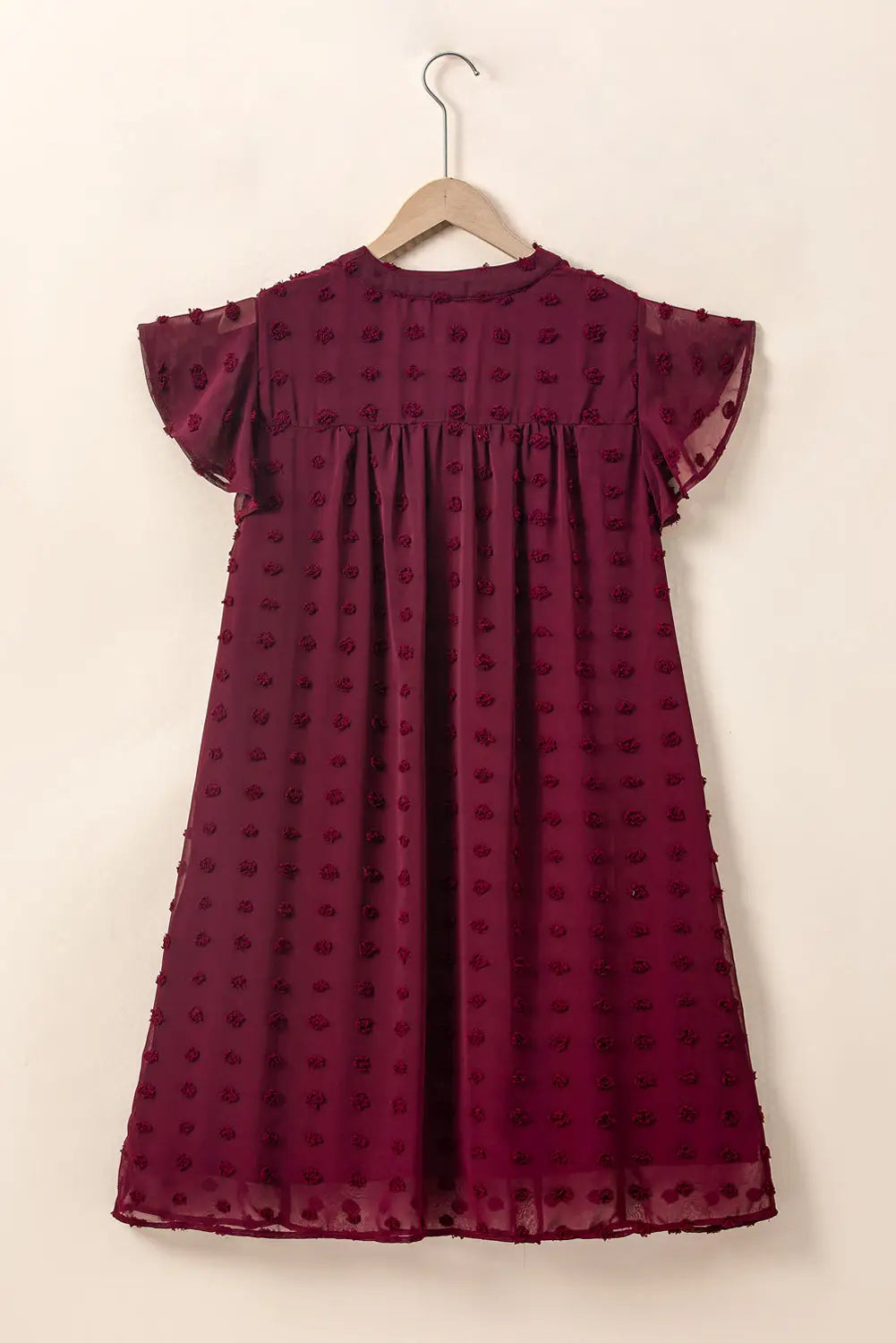 Burgundy plus size swiss dot mini dress - size/plus dresses/plus dresses