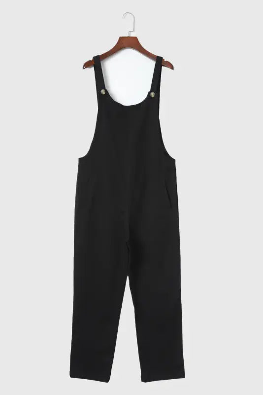 Button straps cropped jumpsuit - jumpsuits