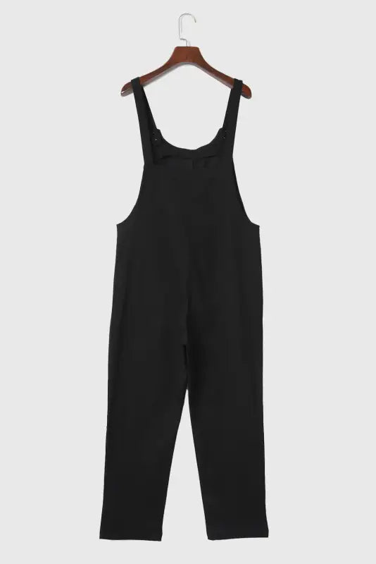 Button straps cropped jumpsuit - jumpsuits