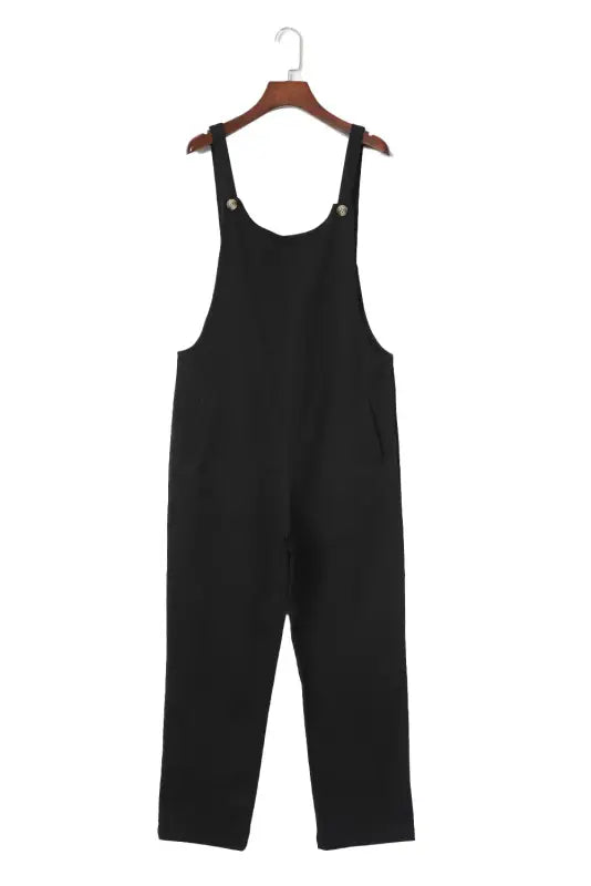 Button straps cropped jumpsuit - jumpsuits