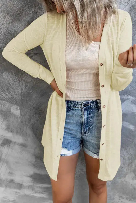 Buttoned duster cardigan - plus size - cardigans