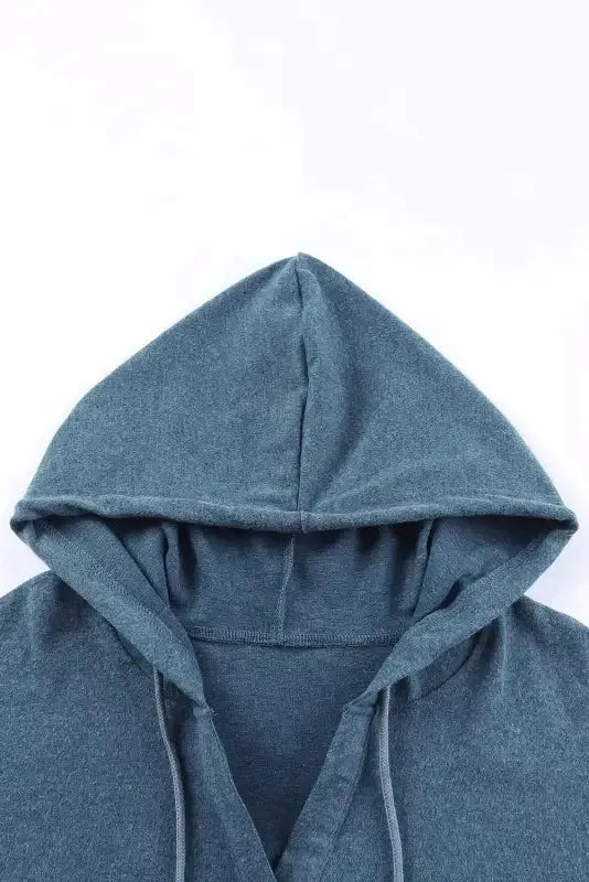 Buttoned High and Low Hem Hoodie - Fashionfitz